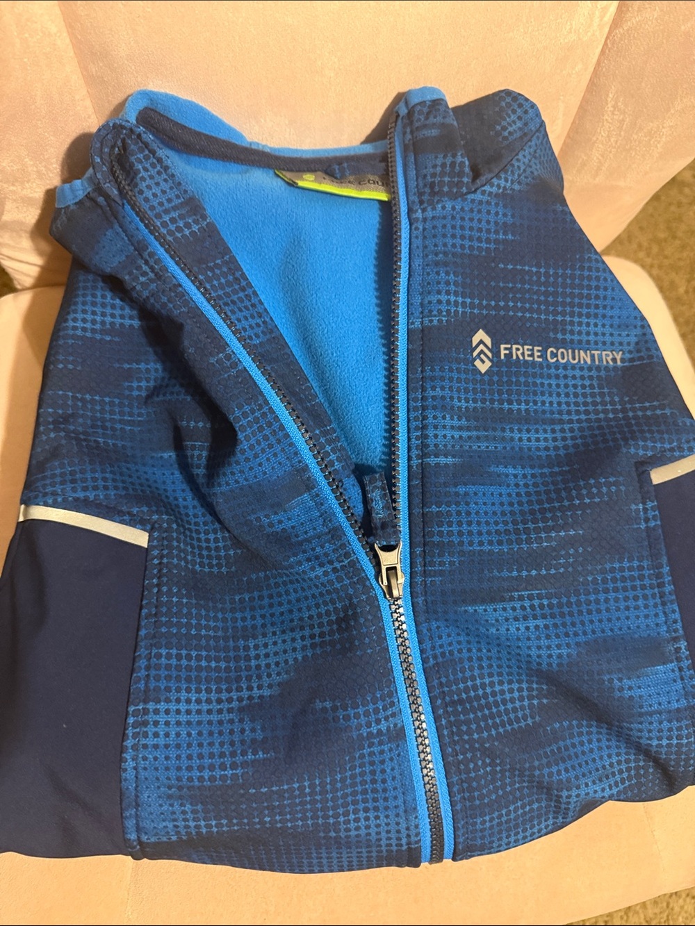 Free Country Navy and Bright Blue Boys Zip Hoodie Jacket